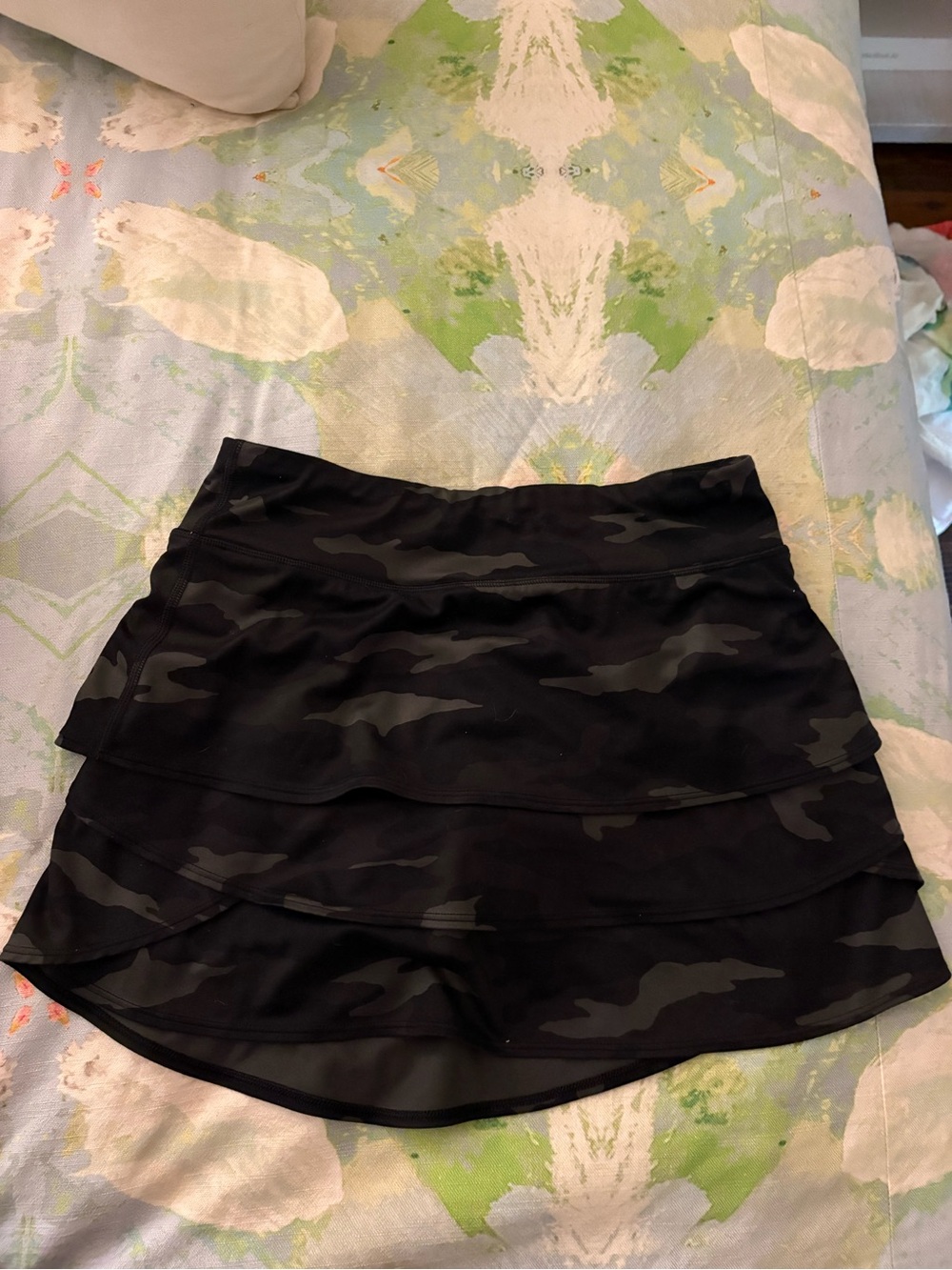 Athleta Black Camo Layered Skort